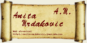 Anita Mrdaković vizit kartica